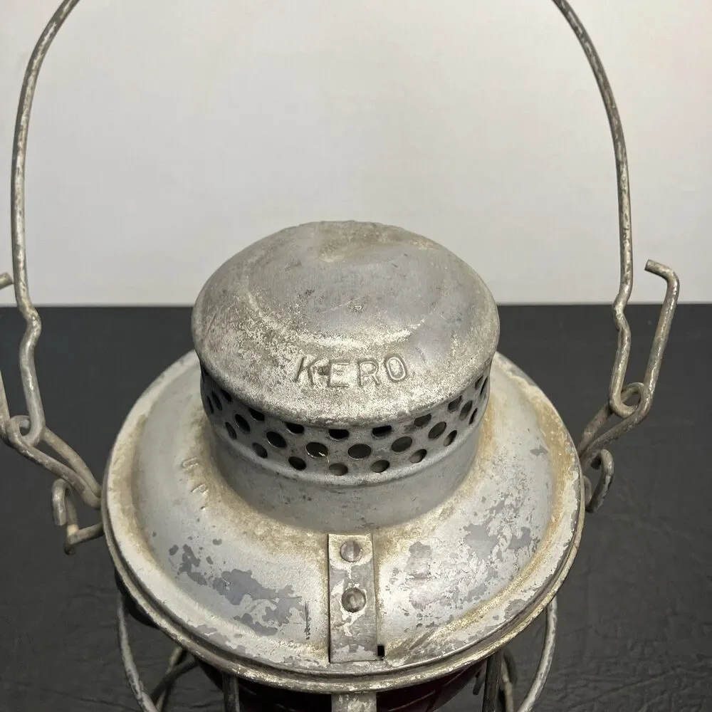 Union Pacific Adlake Kero Lantern Embossed U.P. Red Globe VTG Railroad Signal